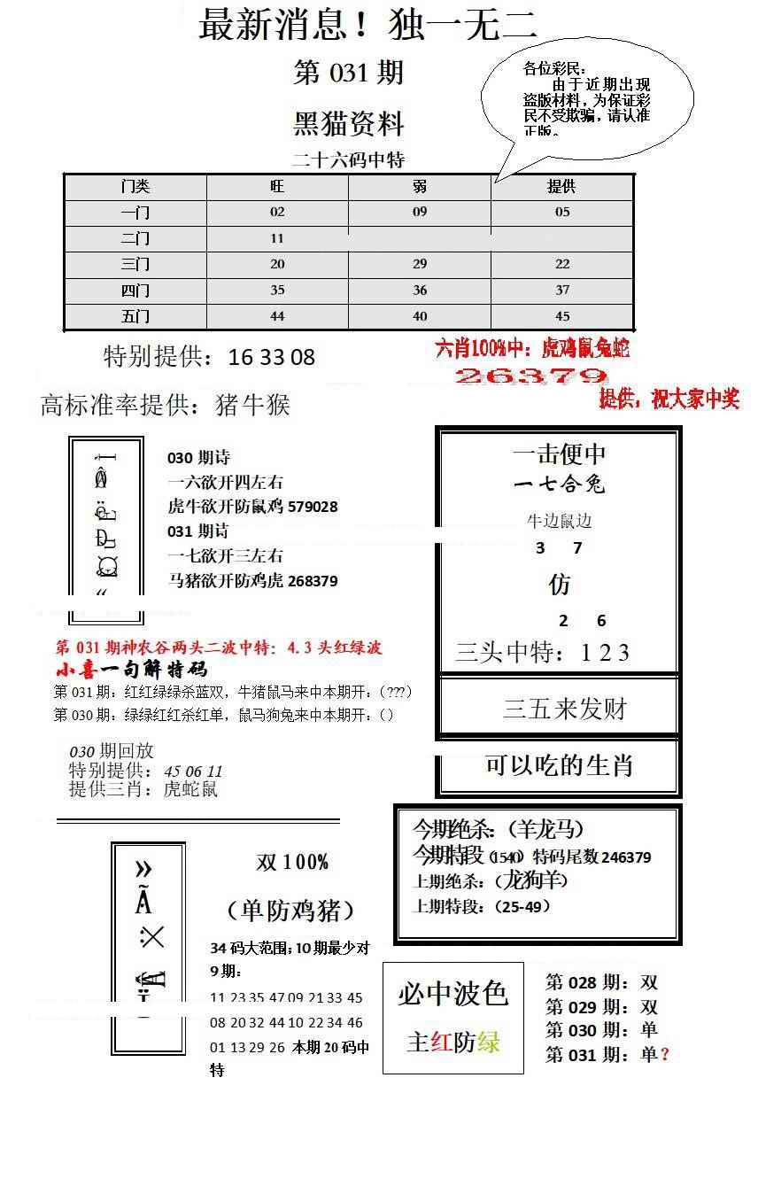031期独一无二[图]